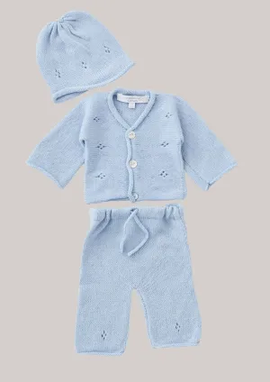 Cashmere Diamond 3 Pieces With Sweater Set in Baby Blue