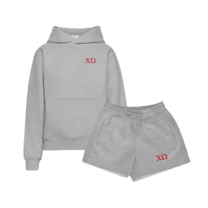 Chi Omega Fave Fit Hoodie & Shorts Set