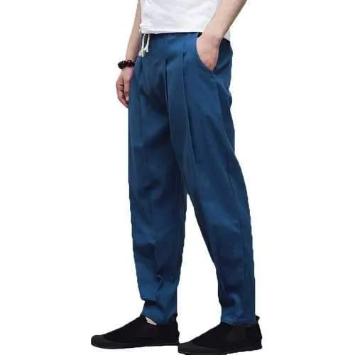 Chinese Style Cotton Linen Harem Pants