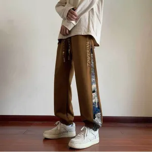 Chinese Trend Embroidered Casual Pants for Men | Spring & Autumn Edition | Loose-Fit Cuffed Sweatpants | Fashionable & Versatile Sports Pants