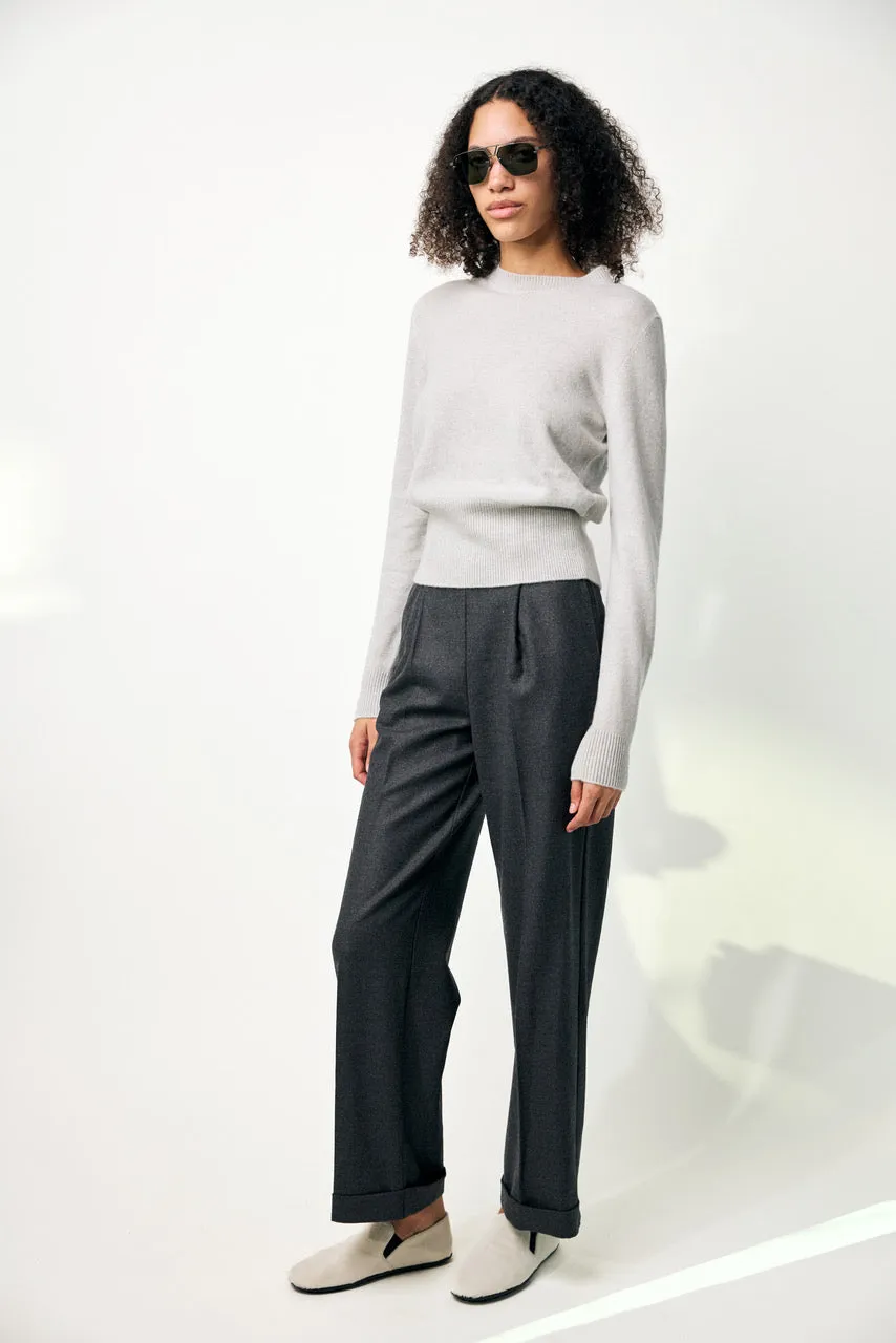 Classic High Waisted Pants in Grey