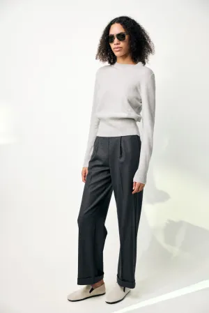 Classic High Waisted Pants in Grey