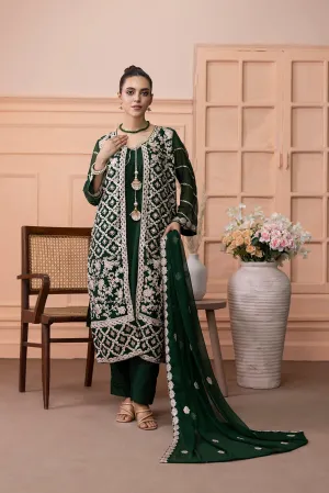 Classic Kai-Green Embroidered stitched 3-piece