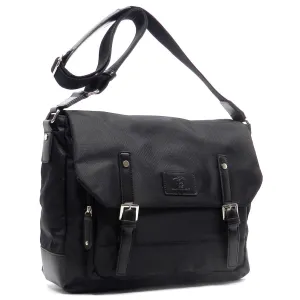 Color Block black Canvas School form Messenger bag IPad Laptop marsea pockets