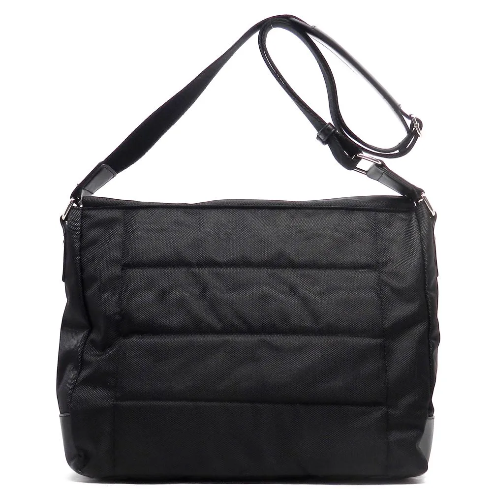Color Block black Canvas School form Messenger bag IPad Laptop marsea pockets