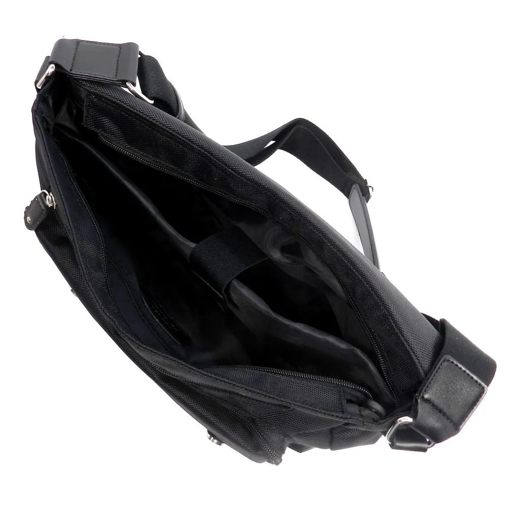 Color Block black Canvas School form Messenger bag IPad Laptop marsea pockets