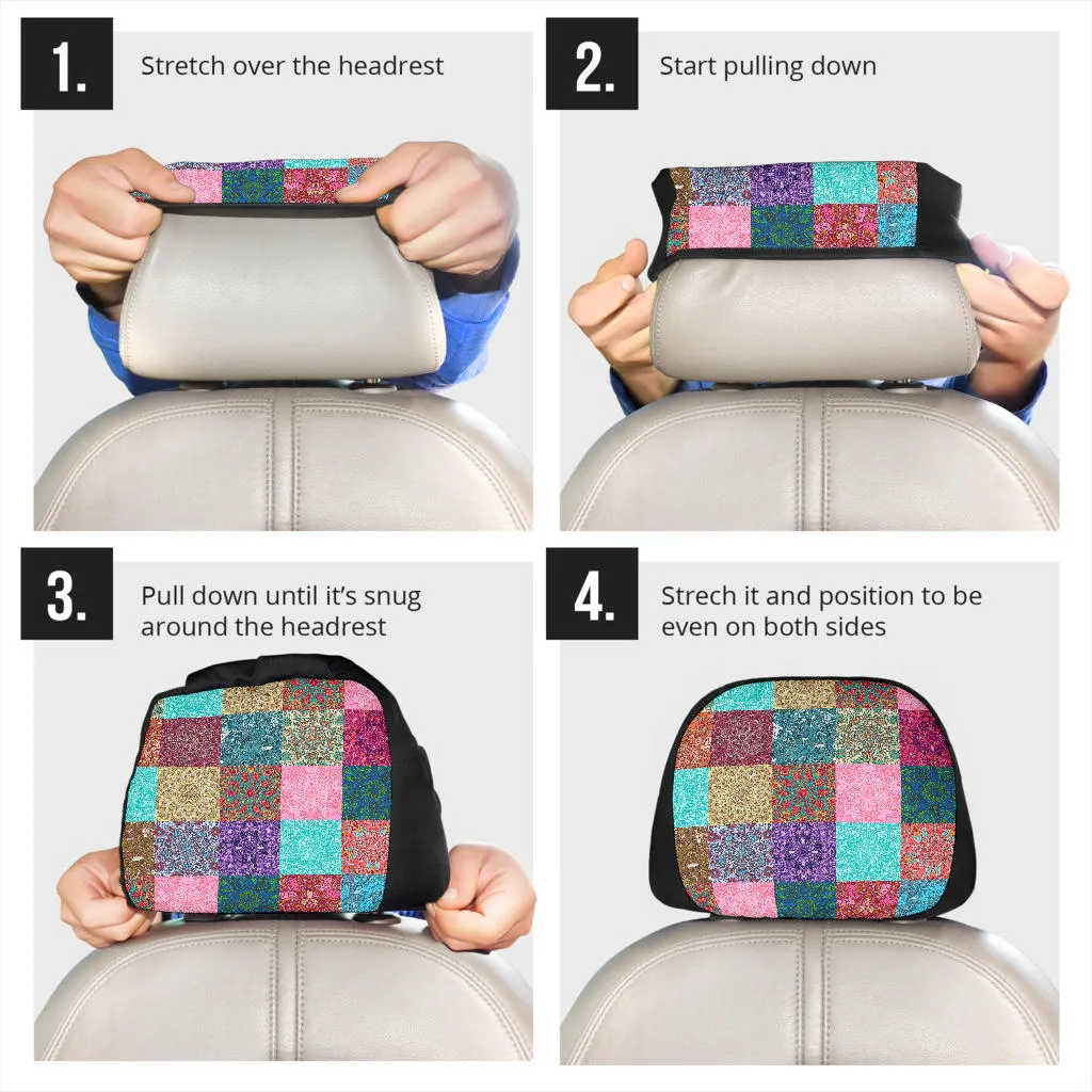 Colorful Patchwork Car Headrest Covers