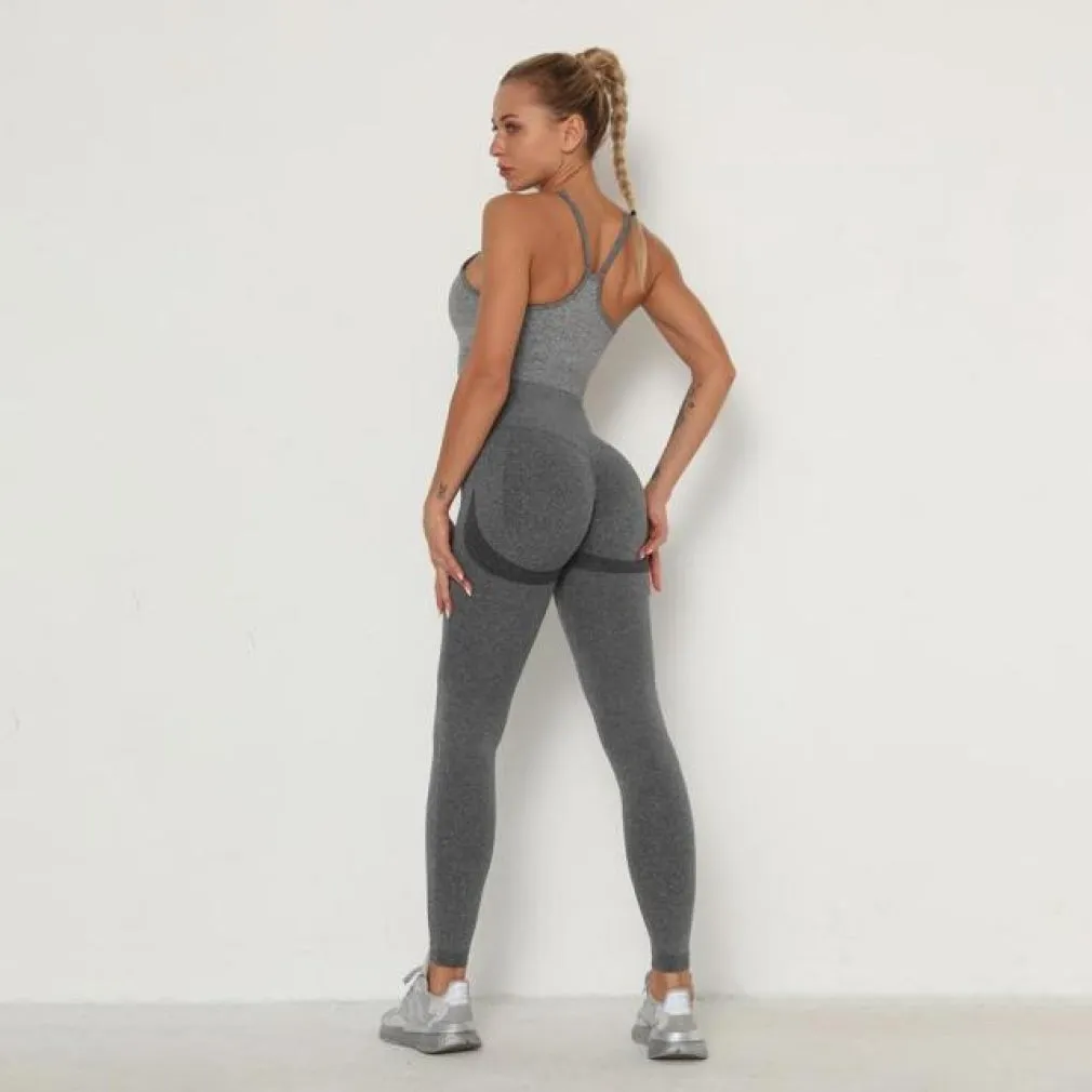 ContiNent 33 Women's Sets Skinny Tracksuit Breathable Bra Long Sleeve Top Seamless Outfits High Waist Push Up Leggings Gym Clothes Sport Suit