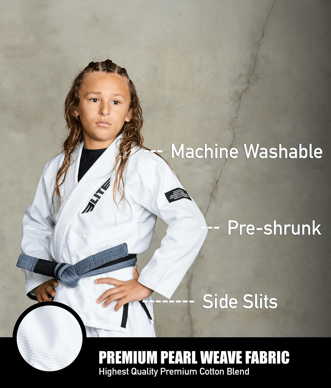 Core White Brazilian Jiu Jitsu Kids BJJ Gi