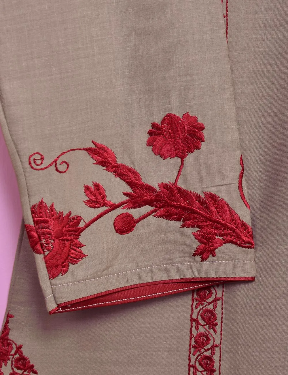 Cotton Embroidered Stitched Kurti - Relic (TS-040A-Grey)