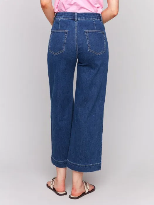 Crop Flare - Indigo