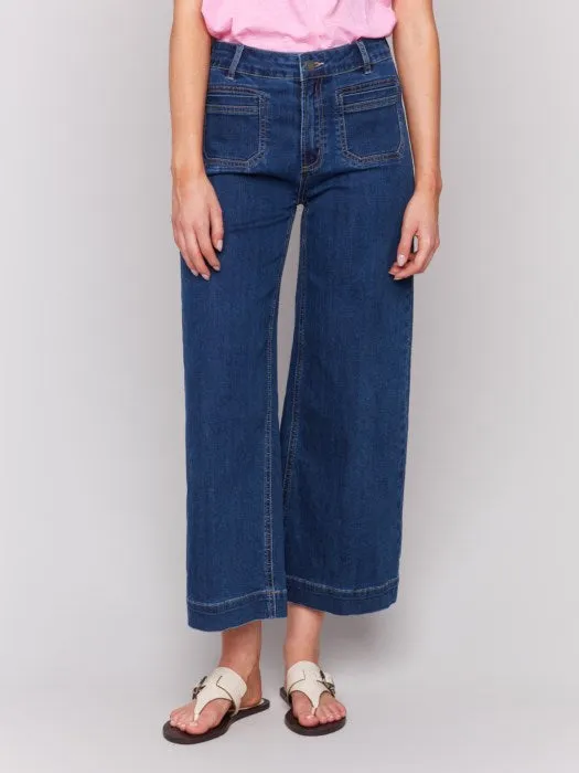 Crop Flare - Indigo