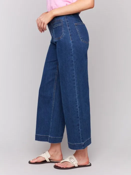 Crop Flare - Indigo