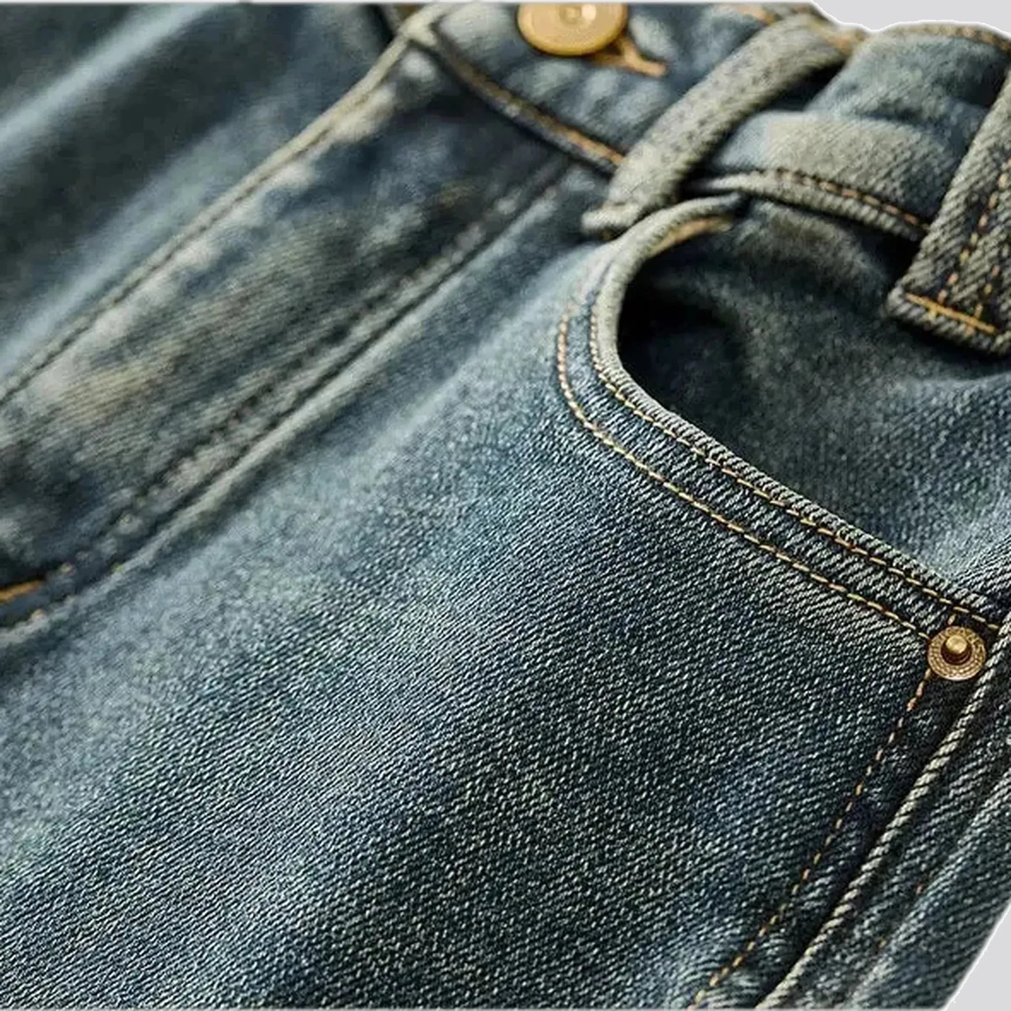Cuffed and elastic jeans for women