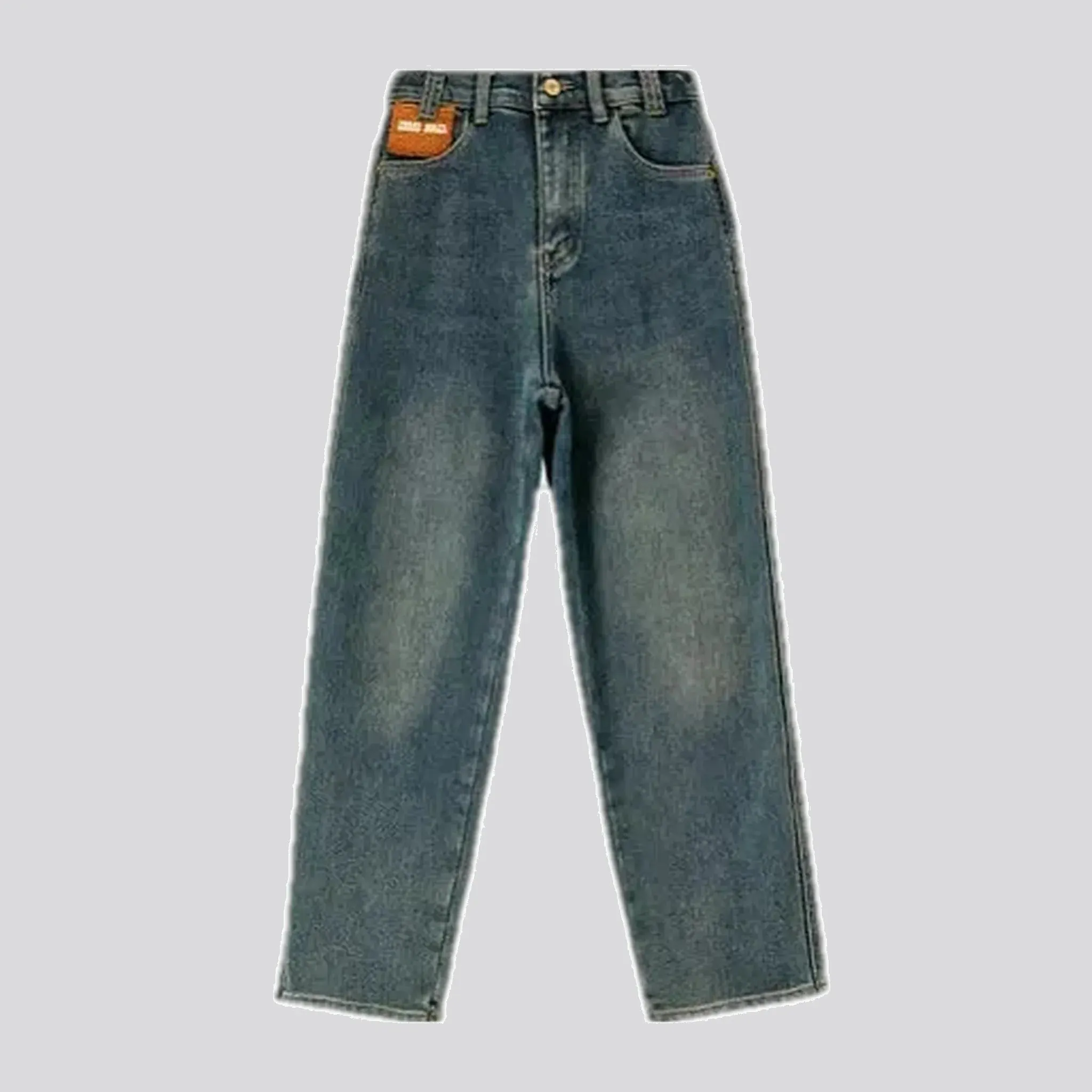 Cuffed and elastic jeans for women