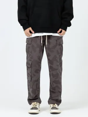 Dark Camouflage Cargo Drawstring Pants