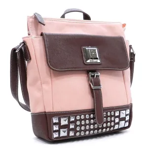 Designer Color Block Cross-body Pockets rhinestone Studs L crossover Messenger B