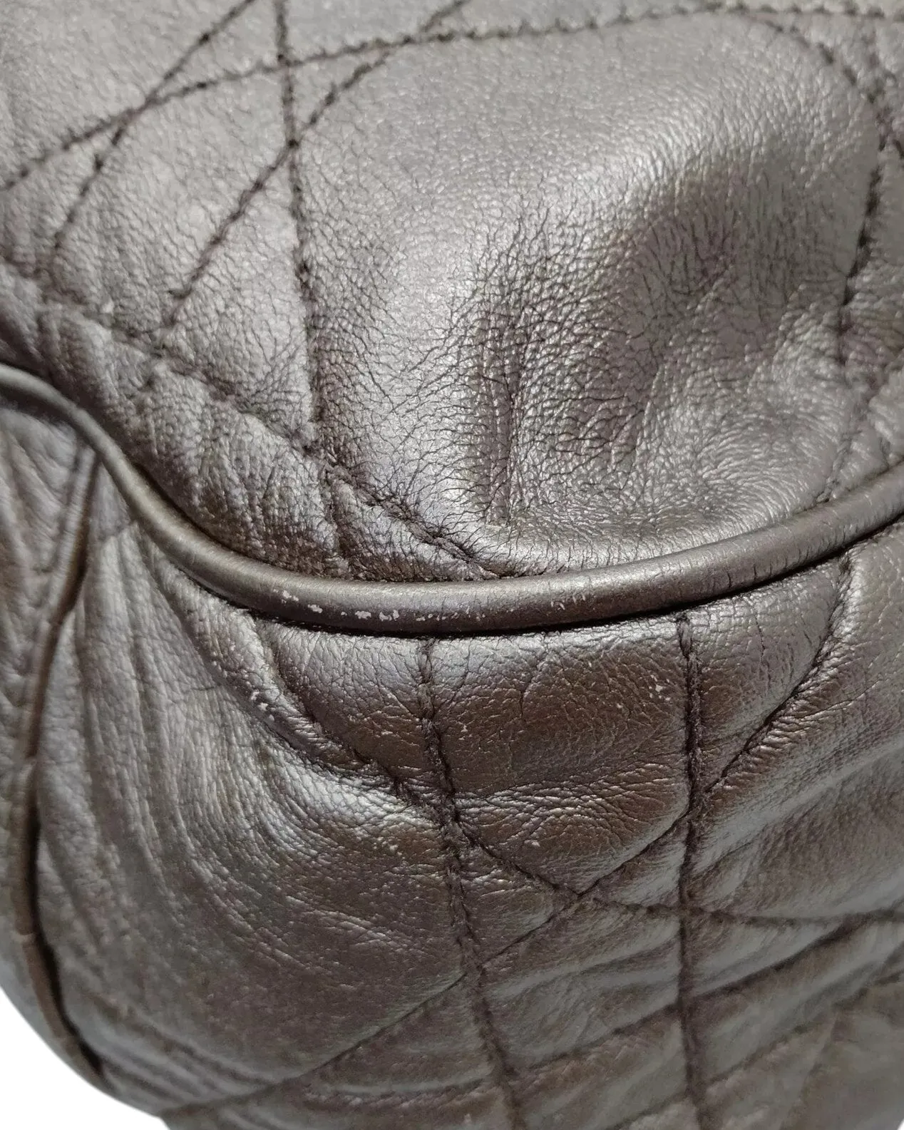 Dior Chrome Leather Cannage Bucket Bag