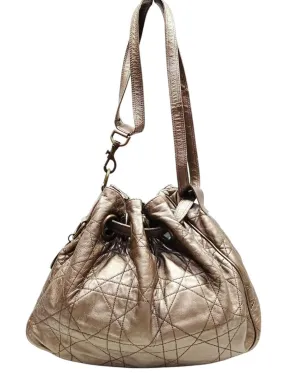 Dior Chrome Leather Cannage Bucket Bag