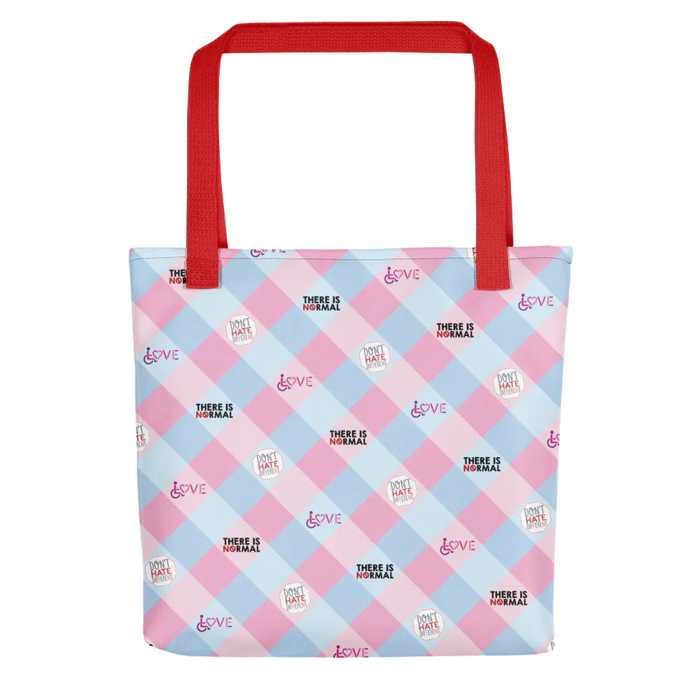 Disability Themed Small Patchwork (Tote Bag) Pastel Colors