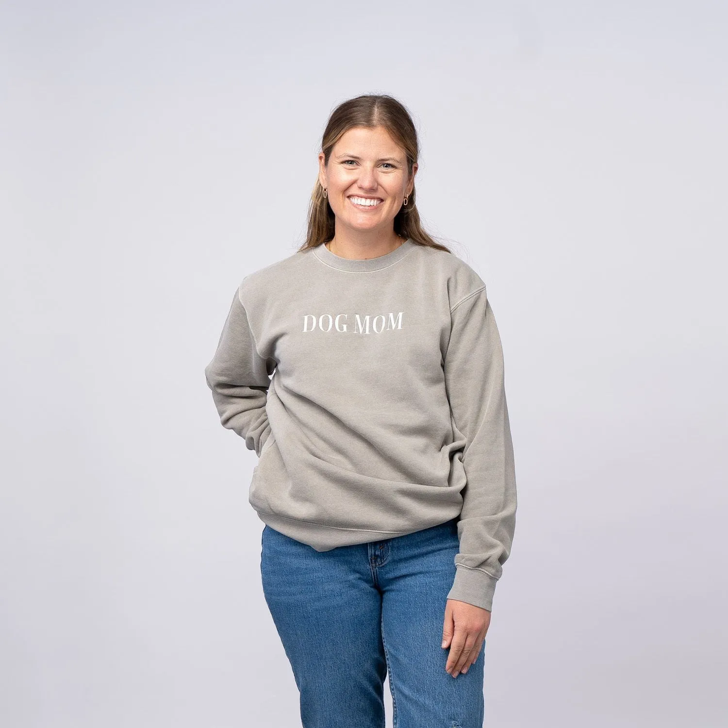 Dog Mom Embroidered Sweatshirt