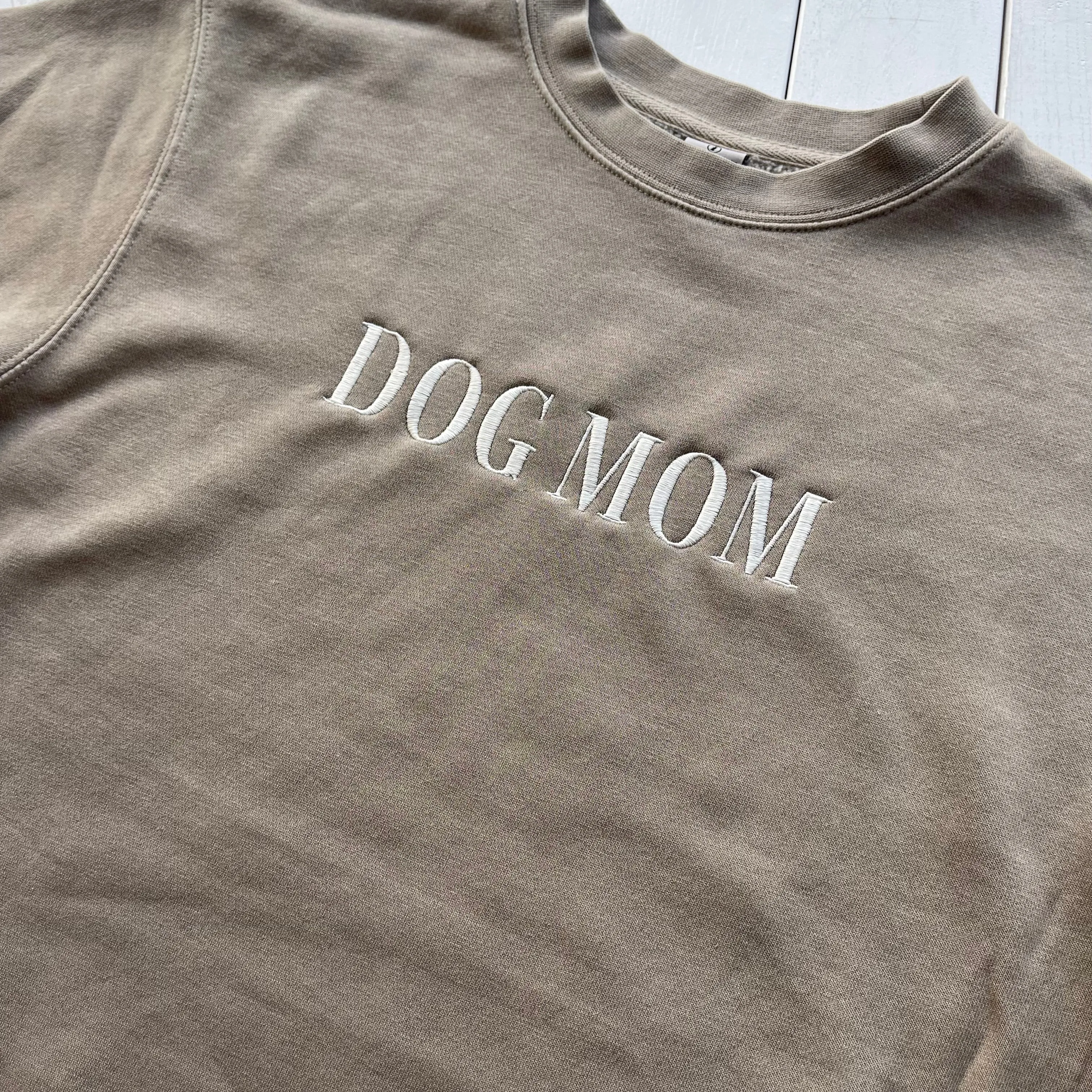 Dog Mom Embroidered Sweatshirt