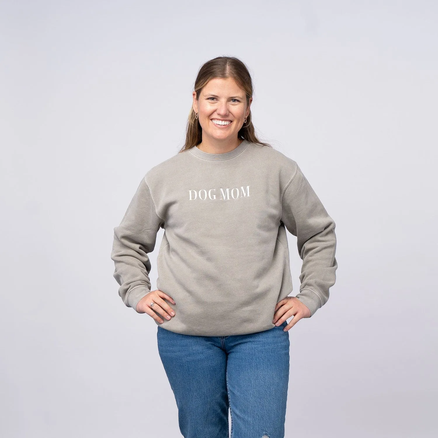 Dog Mom Embroidered Sweatshirt