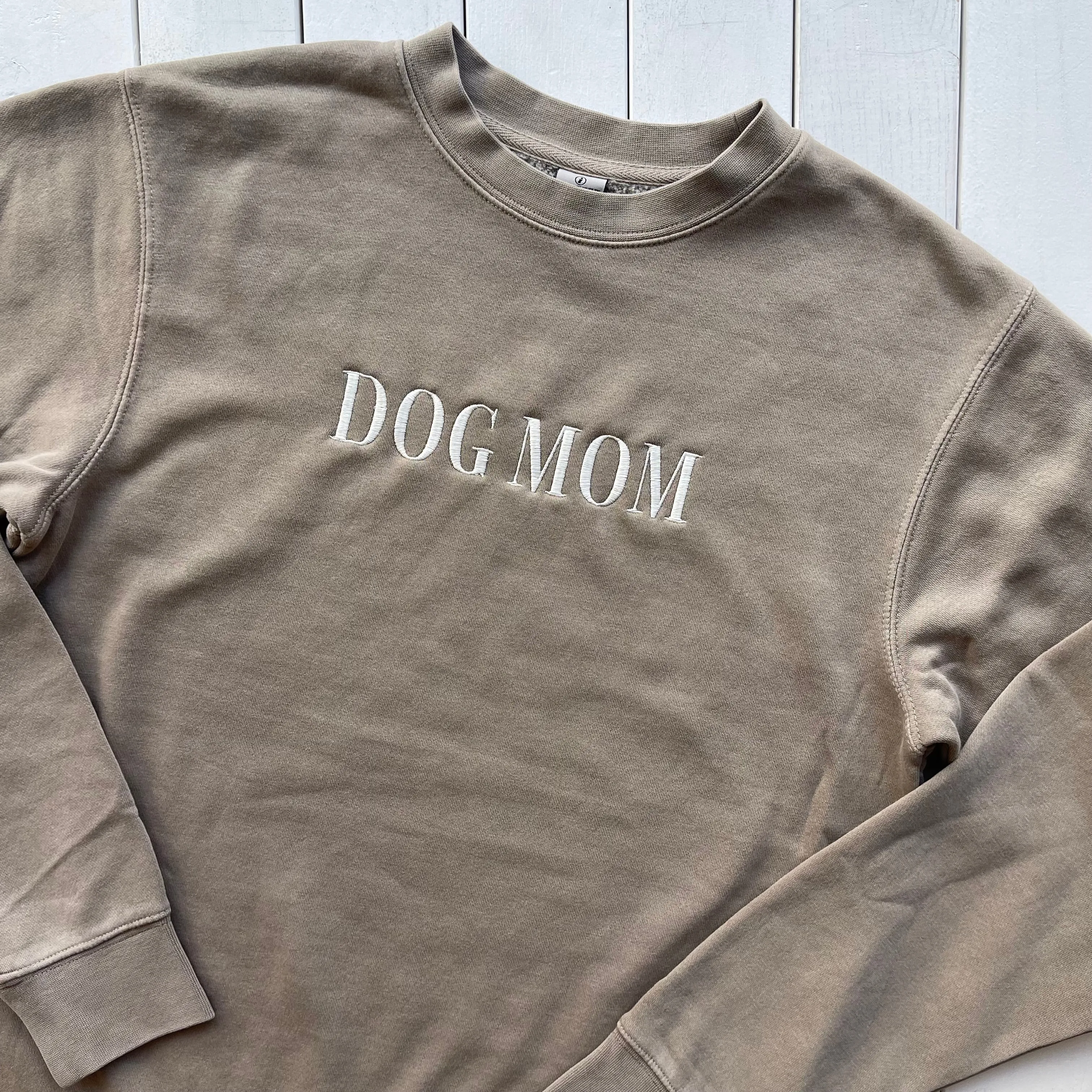 Dog Mom Embroidered Sweatshirt