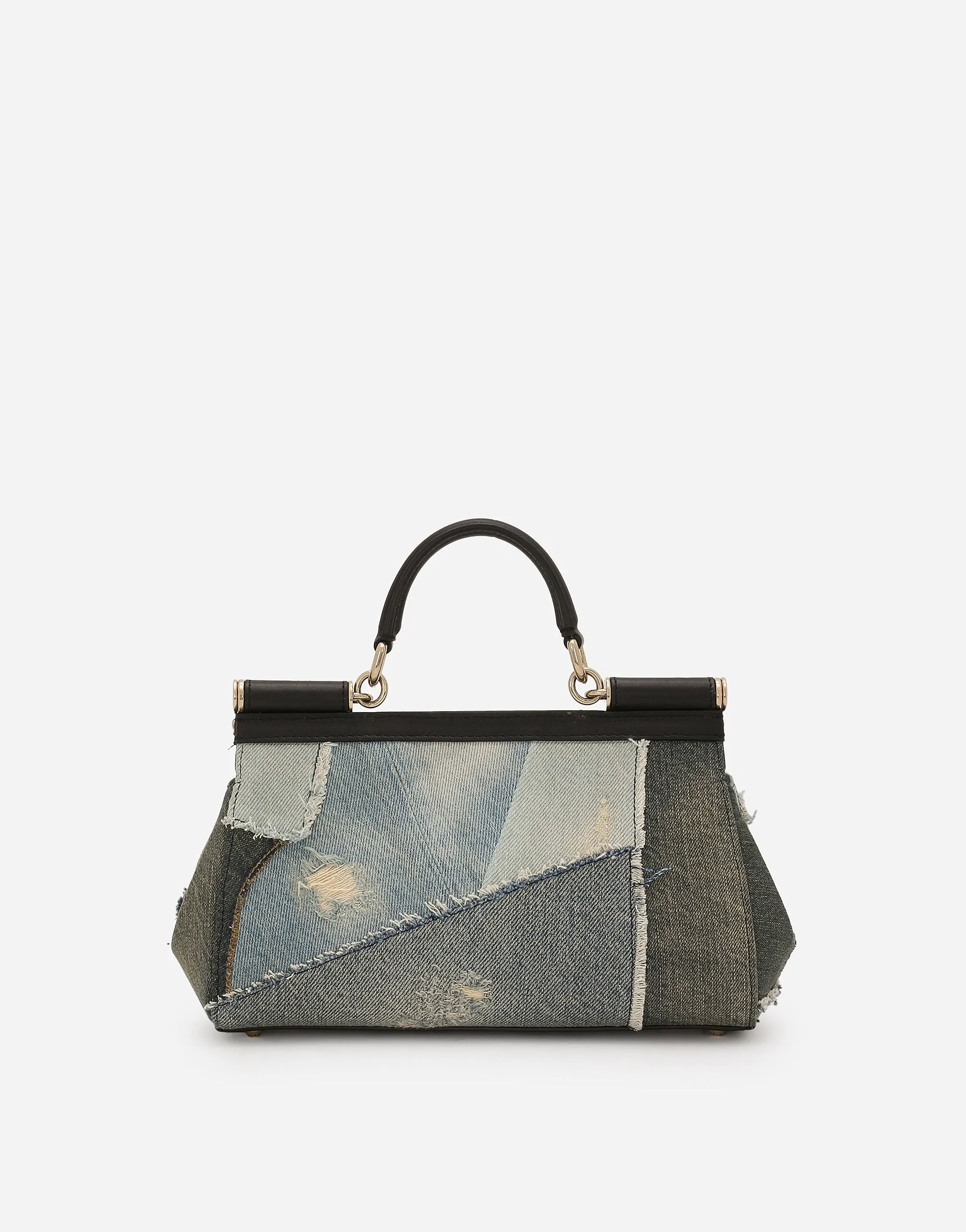 Dolce & Gabbana Elongated Medium Sicily Handbag in Denim Blue