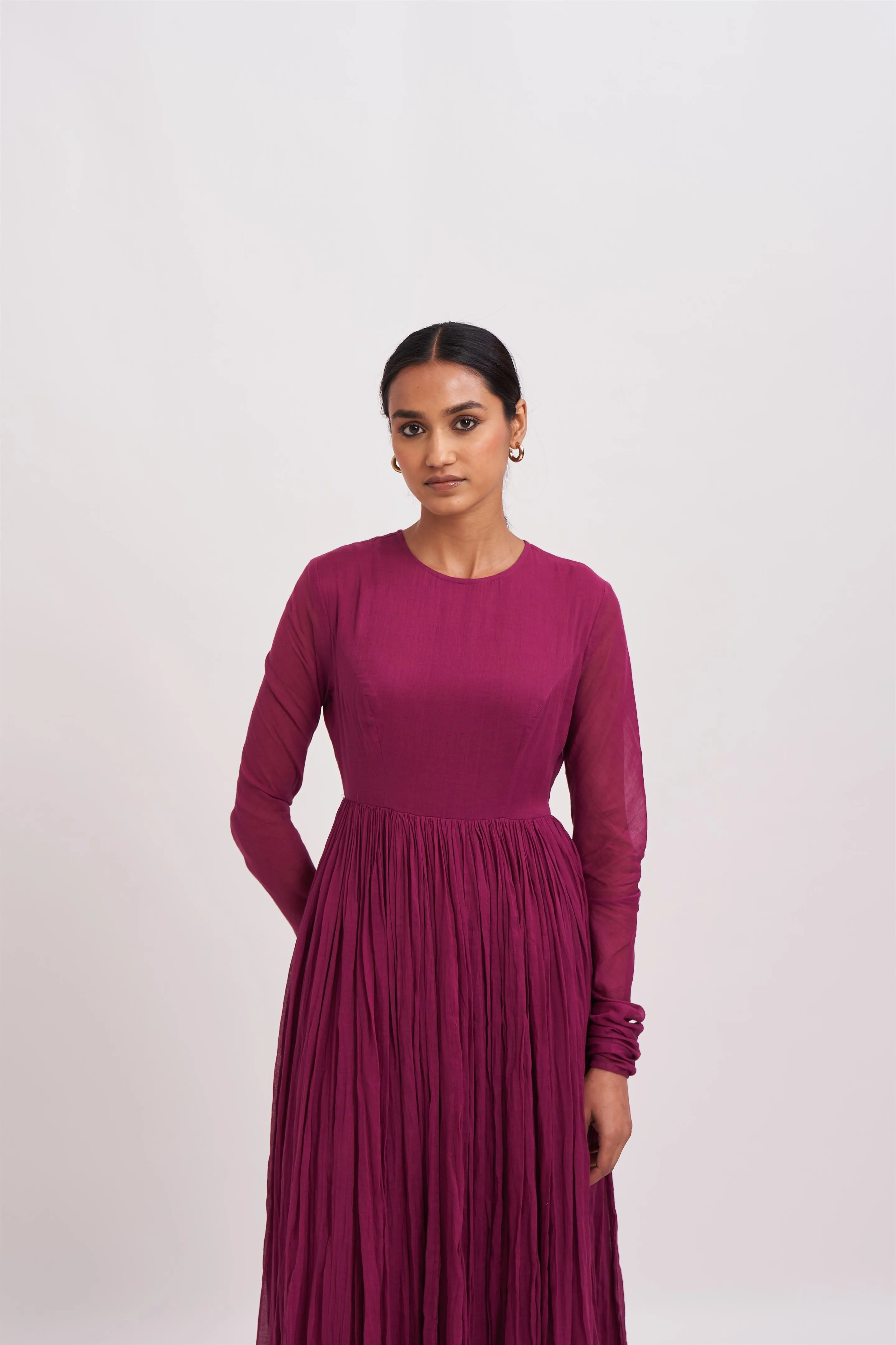Dot   I   Ghoomar Anarkali Muscat - Set  Cotton  Anarkali with Cotton Pants  Mulberry  SS24-G-1