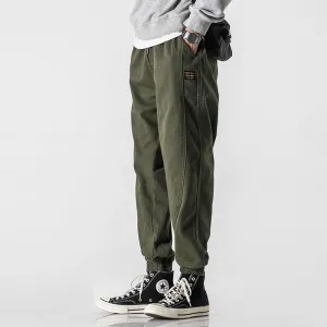 Drawstring Elastic Waist Beam Pants