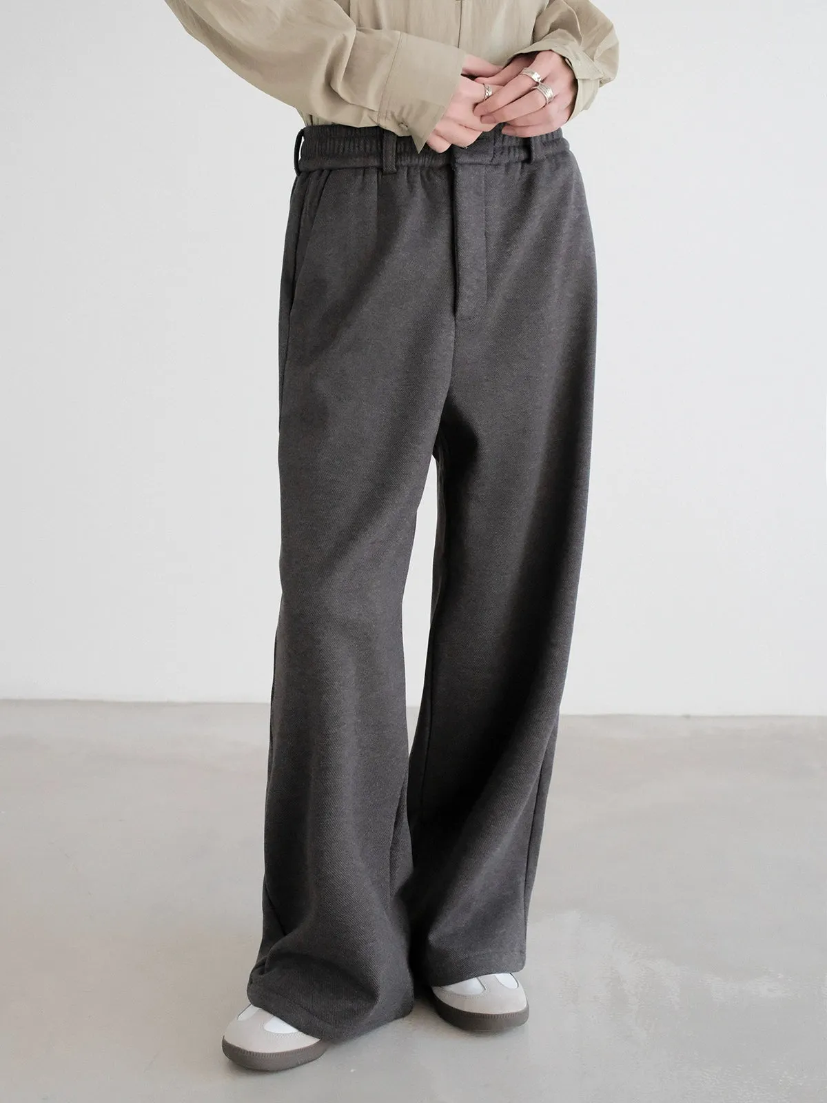 Elastic Waist Casual Velvet Pants