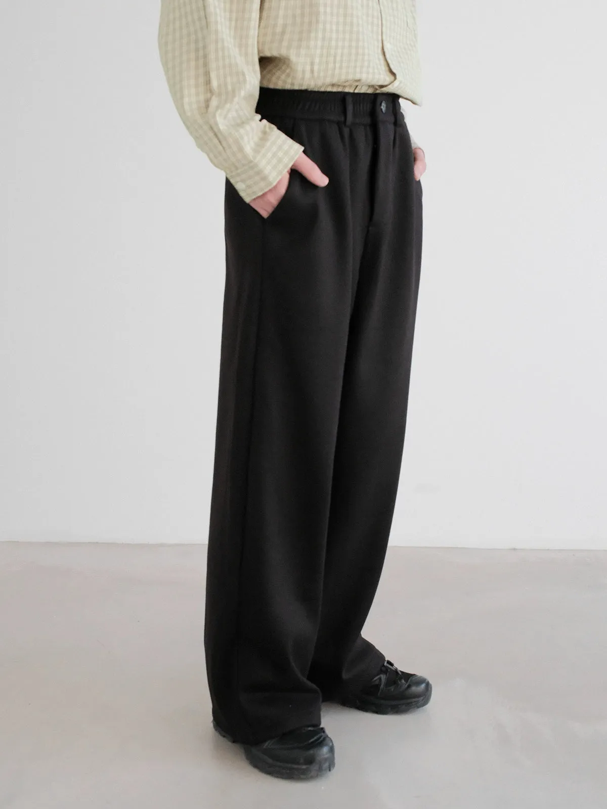 Elastic Waist Casual Velvet Pants