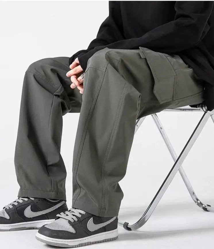 Elastic Waist Drawstring Cargo Pants