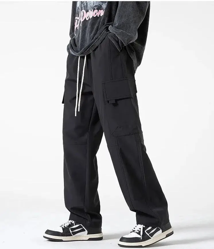 Elastic Waist Drawstring Cargo Pants