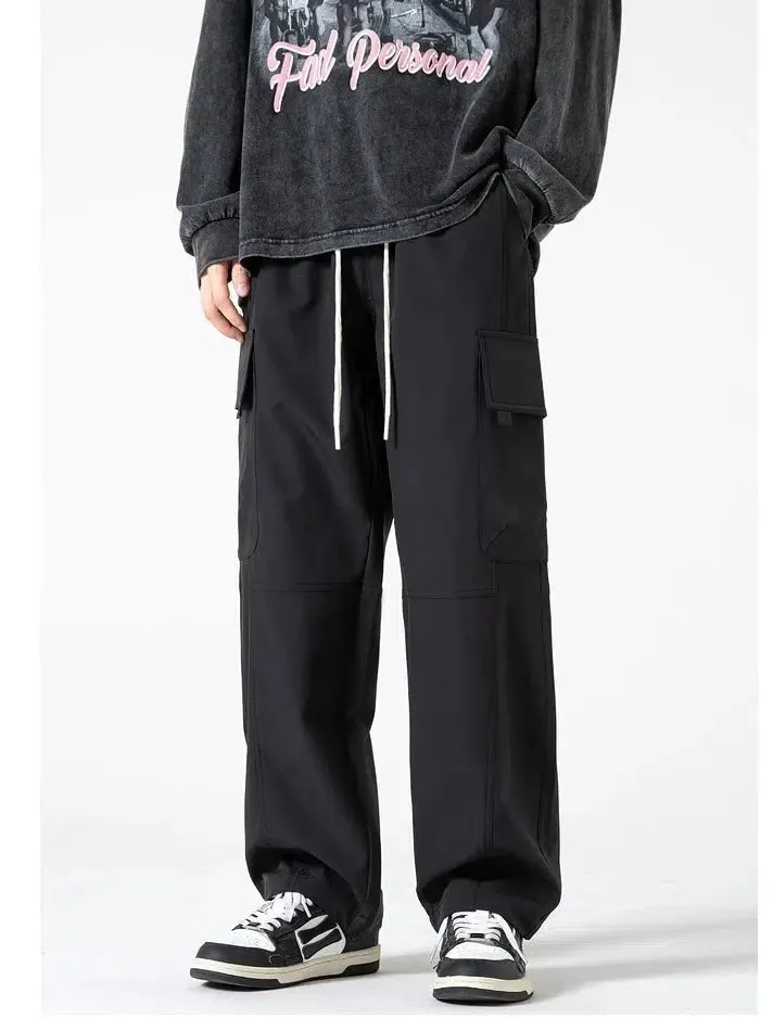 Elastic Waist Drawstring Cargo Pants