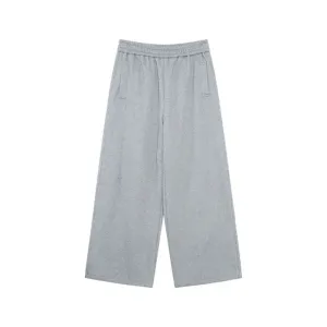 Elastic Waistband Wide-Leg Casual Pants