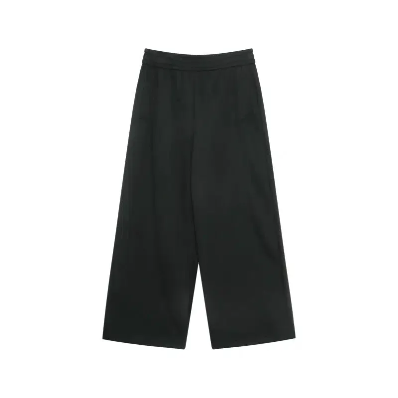 Elastic Waistband Wide-Leg Casual Pants