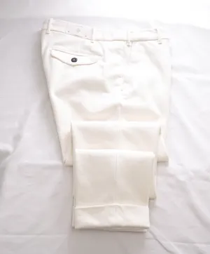 ELEVENTY - Ivory/White Stretch Cotton Blend Dress/Casual Cuffed Pants- 33W