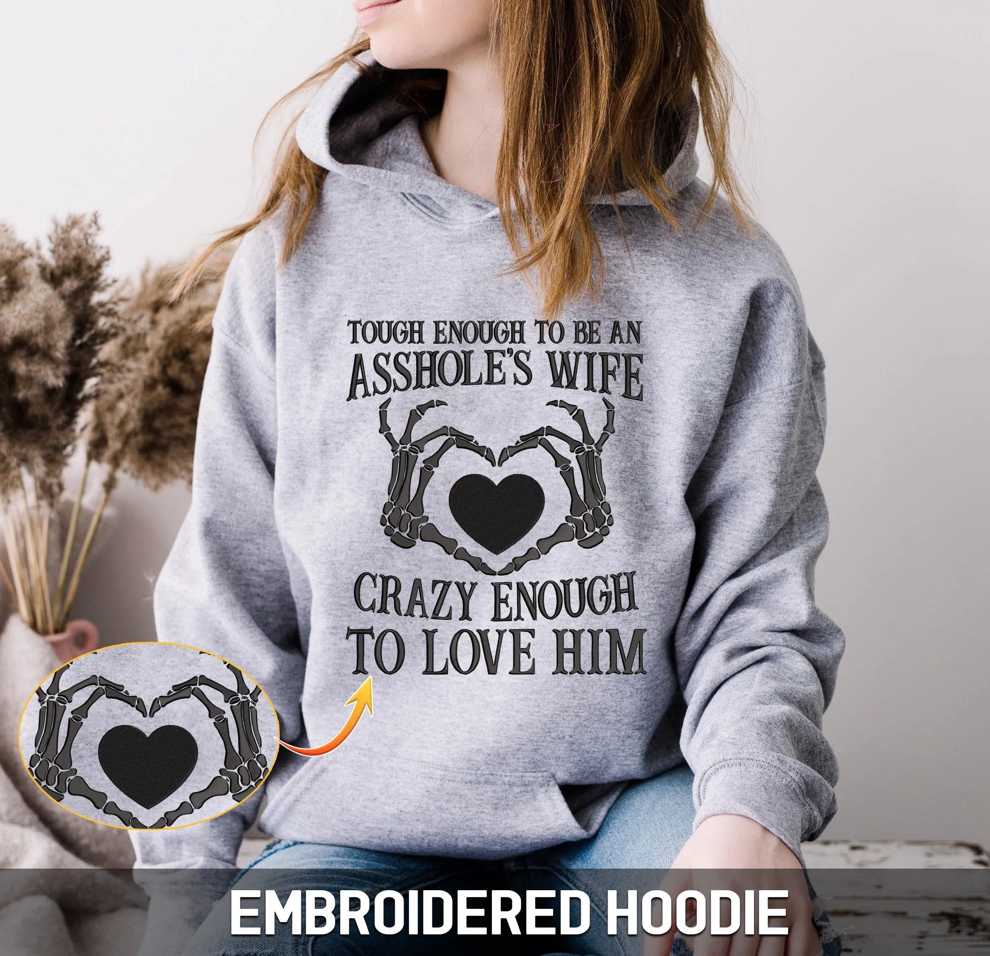 Embroidered Sweatshirt Hoodie - Love Husband