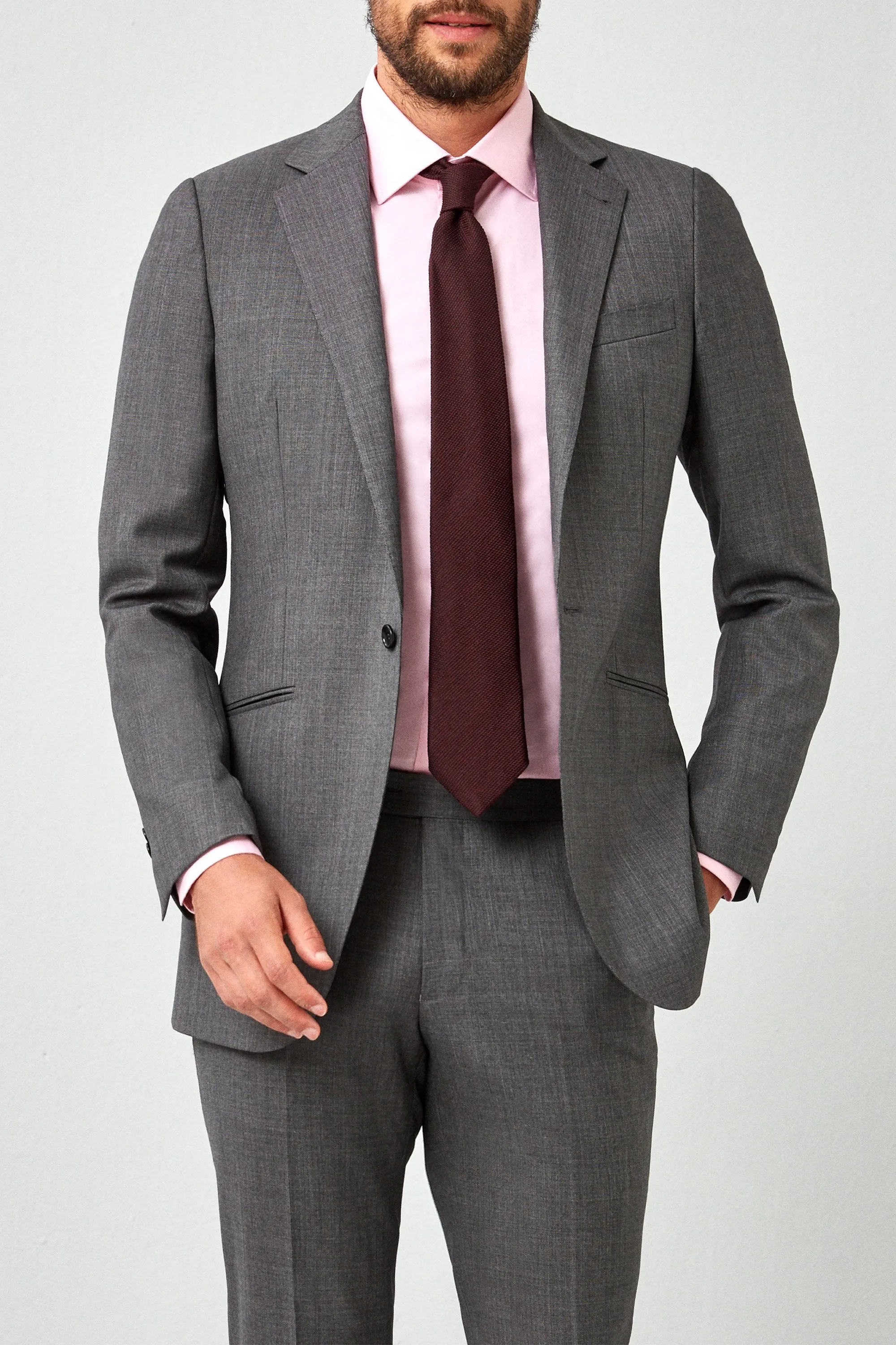 English Textured Weave Merino Wool Suit