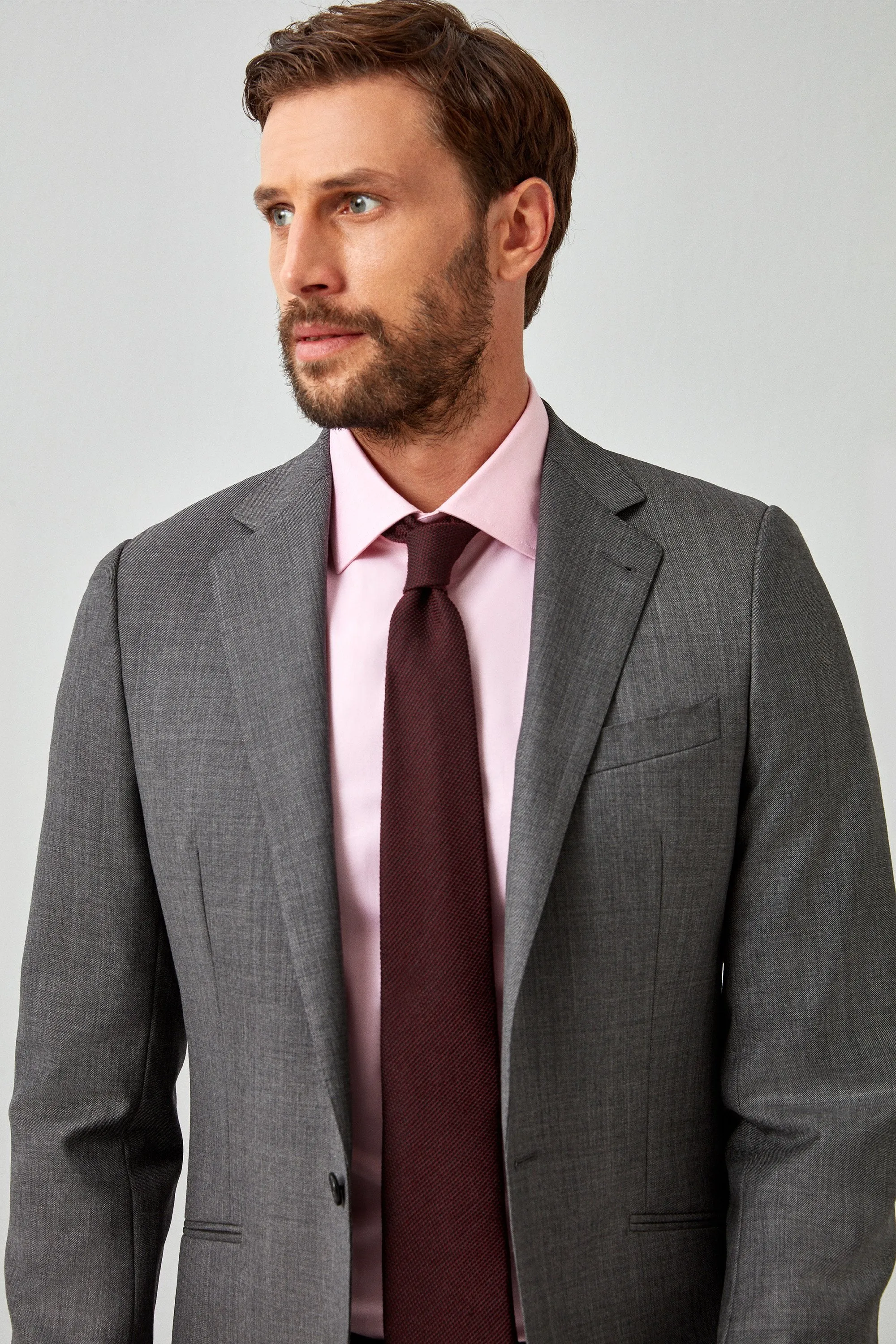 English Textured Weave Merino Wool Suit