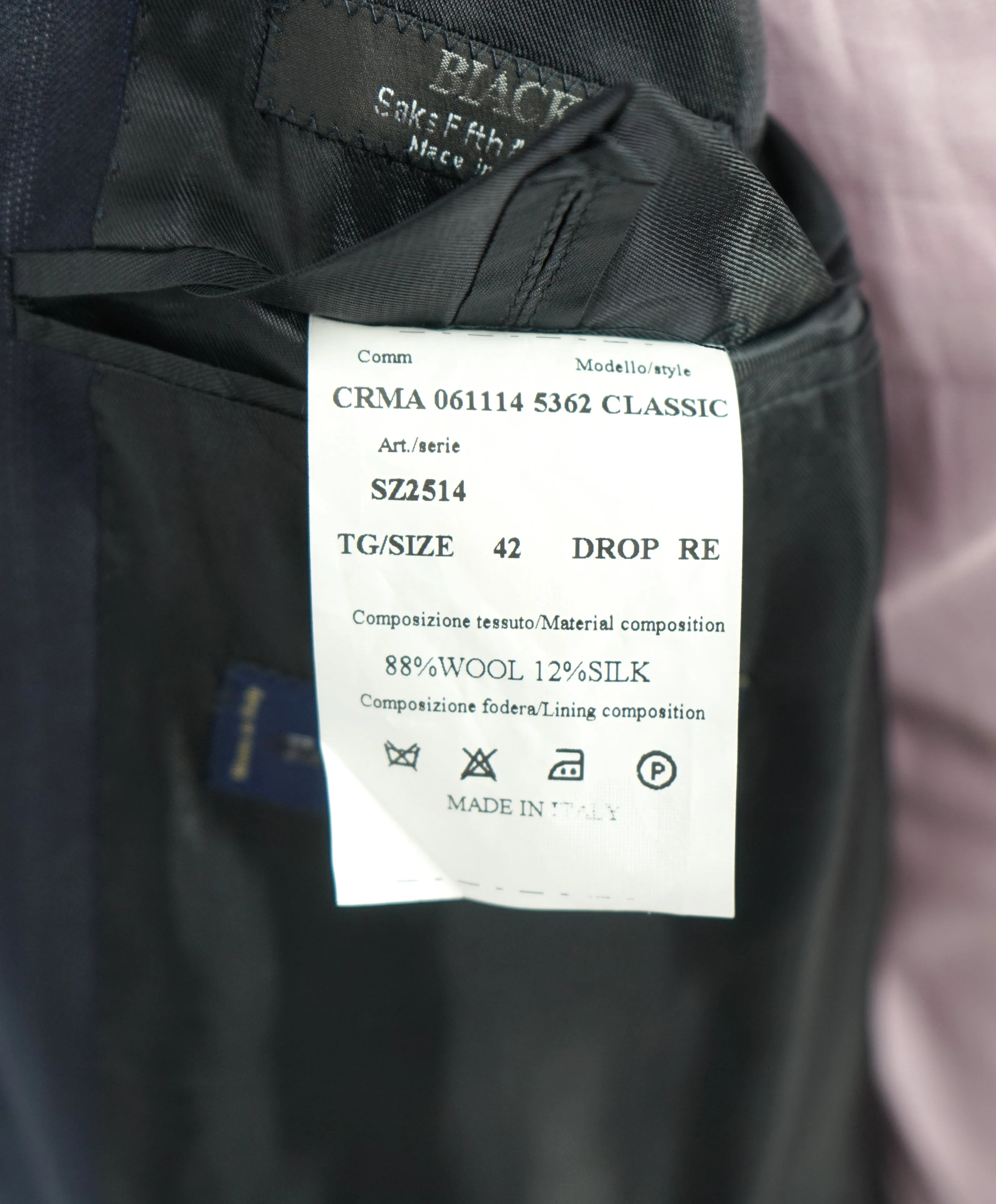 ERMENEGILDO ZEGNA - By SAKS FIFTH AVENUE "Classic" SILK Blue Stripe Suit - 42R