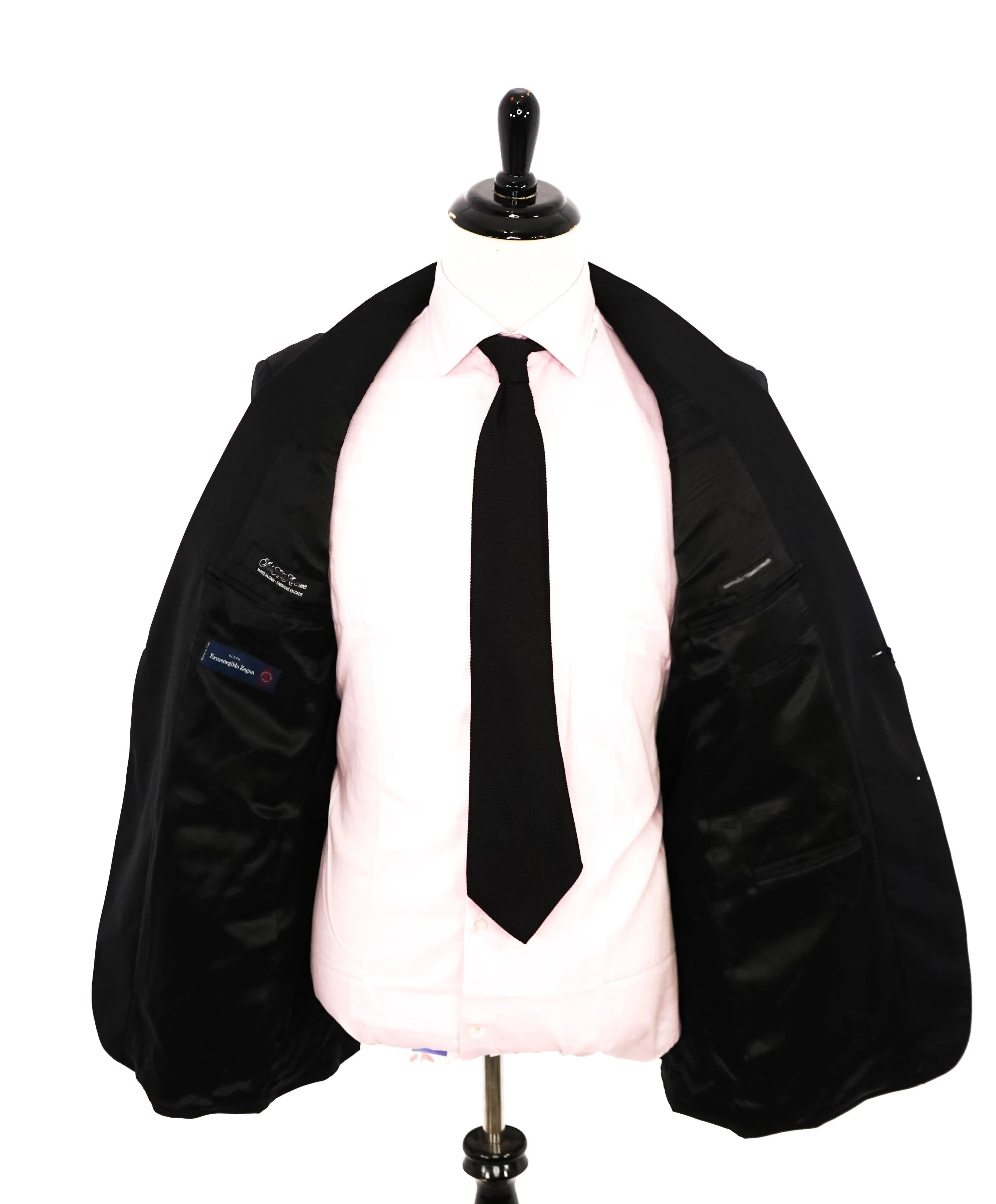 ERMENEGILDO ZEGNA - By SAKS FIFTH AVENUE SILK BLEND "Classic" Black Suit - 46R