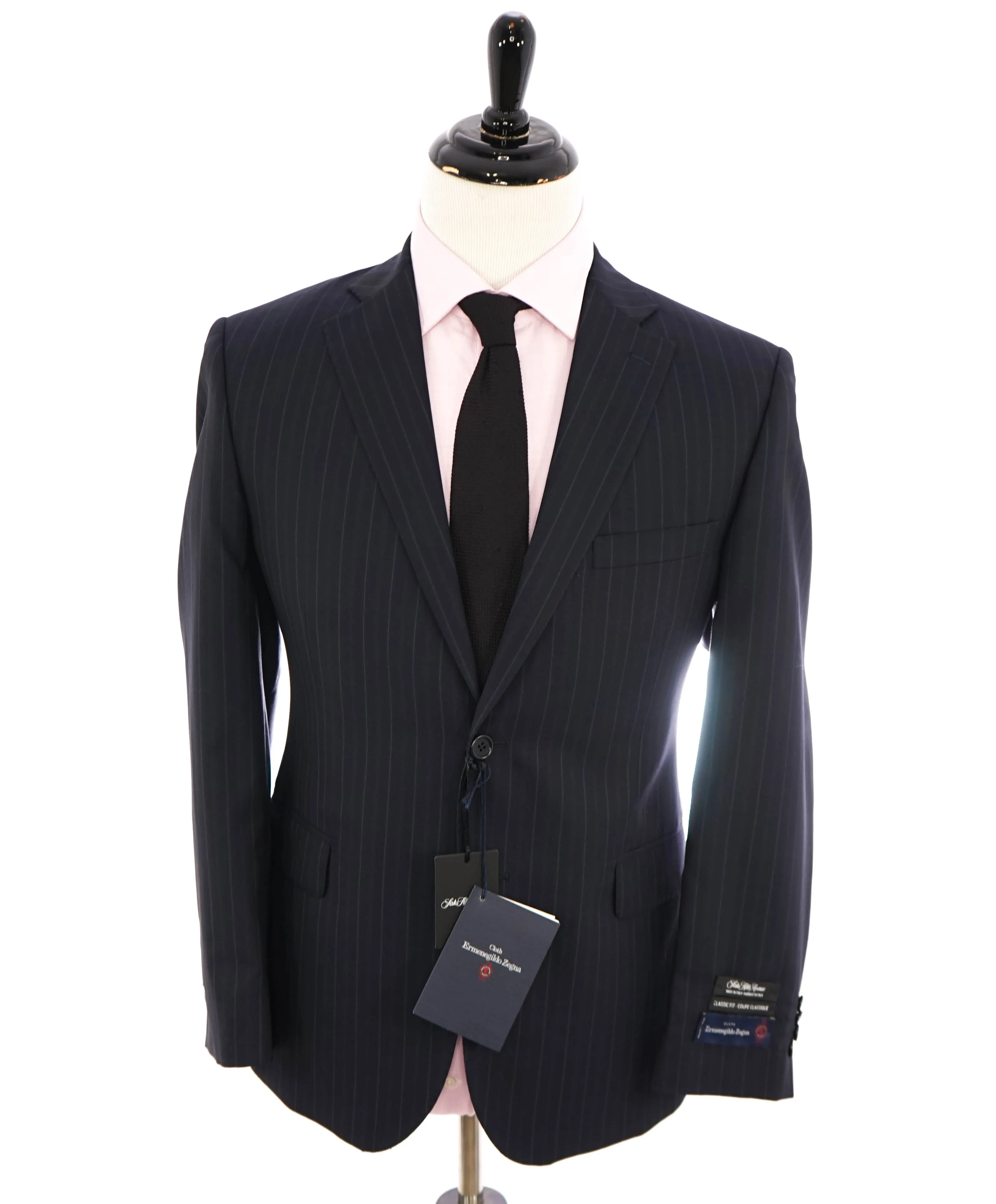 ERMENEGILDO ZEGNA - "CLASSIC" SAKS FIFTH AVENUE Blue Tonal Stripe Suit - 40S