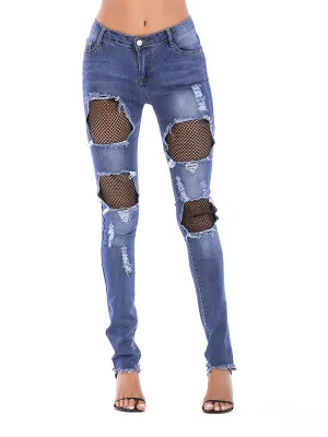 Fashion Lace Women's Denim Trousers