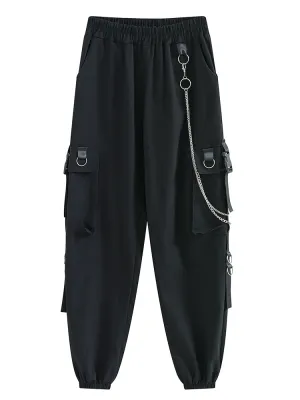 Fashion punk high waist pants KF81109