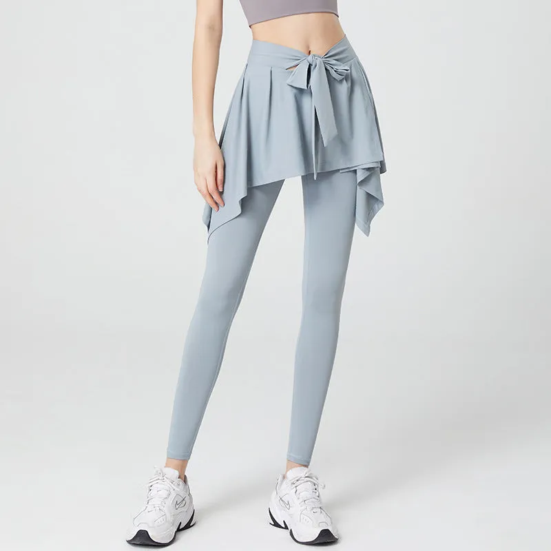 Filhot™ One-piece Design High Waisted Quick Dry Stretchy Leggings with Skirt