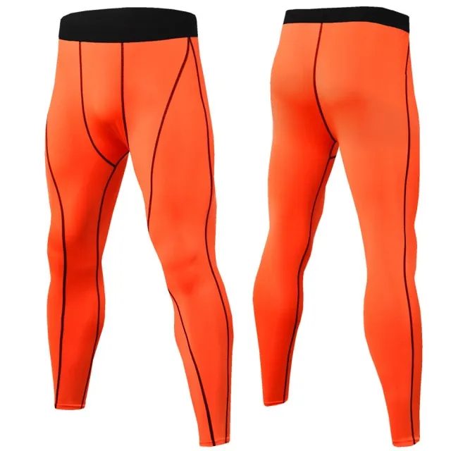 Fitness Men's Running Tights High Elastic Compression Sports Leggings Quick Dry Ankle Length Pants Gym Socks Plus Sizes