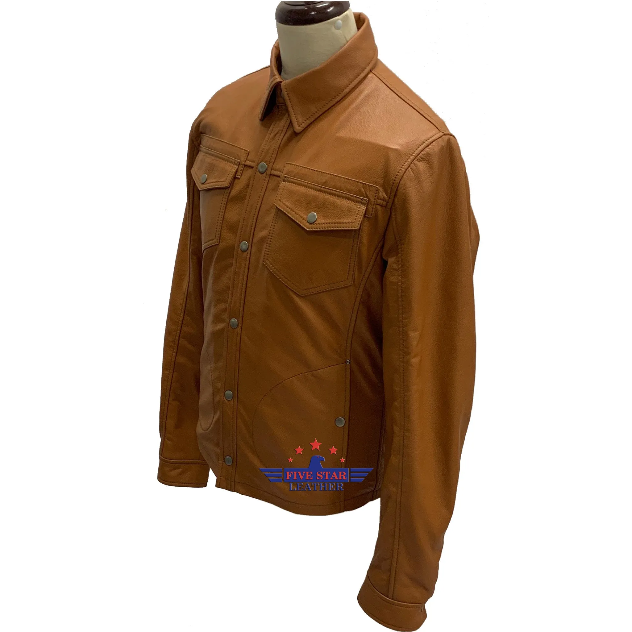 FiveStar Leather Men Deerskin Fashion Jacket